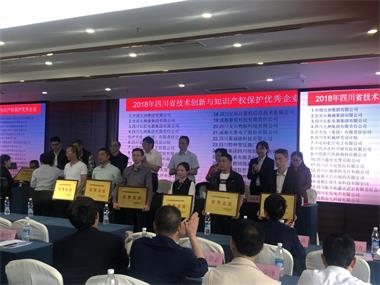 开云官方入口登录获“2018年四川省技术创新与知识产权保护优秀企业”称号