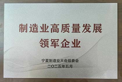 和宁公司荣获“制造业高质量发展领军企业”荣誉